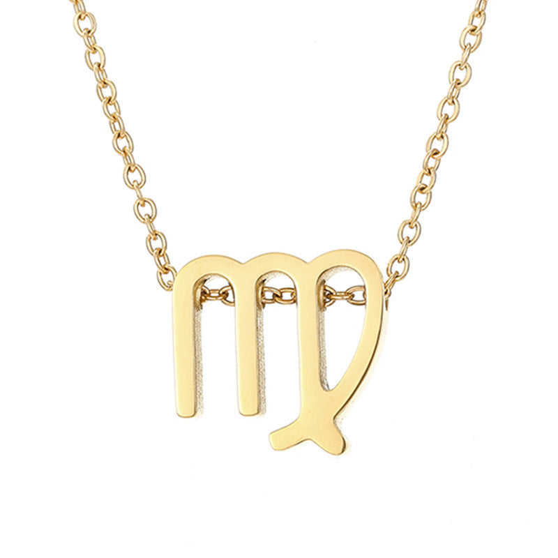 Gold Stainless Steel Zodiac Symbol Necklace – Adjustable & Timeless