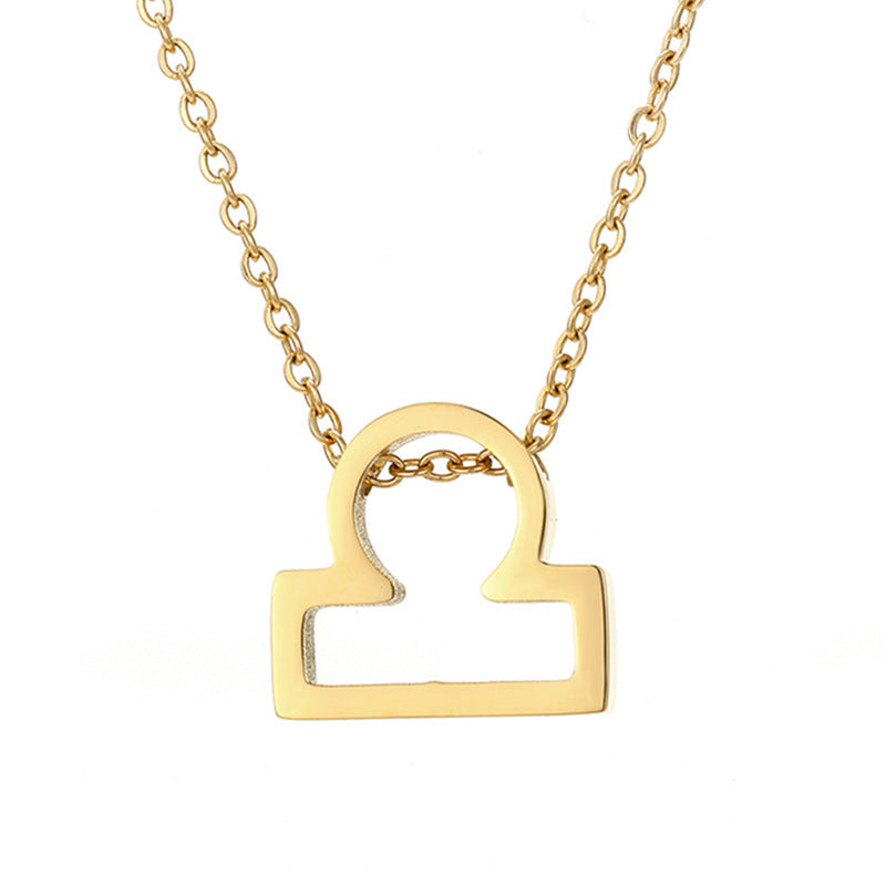 Gold Stainless Steel Zodiac Symbol Necklace – Adjustable & Timeless