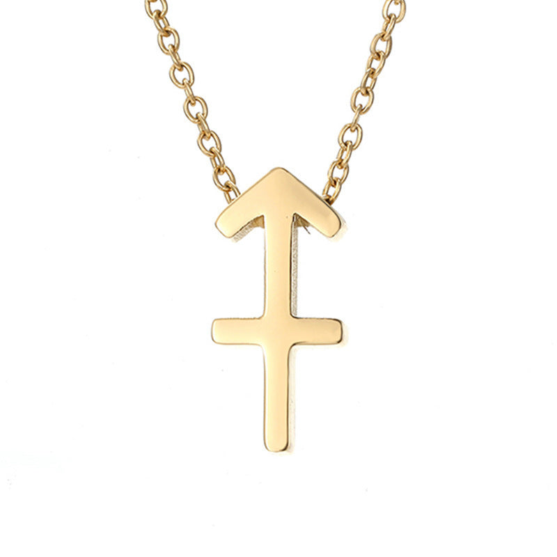 Gold Stainless Steel Zodiac Symbol Necklace – Adjustable & Timeless