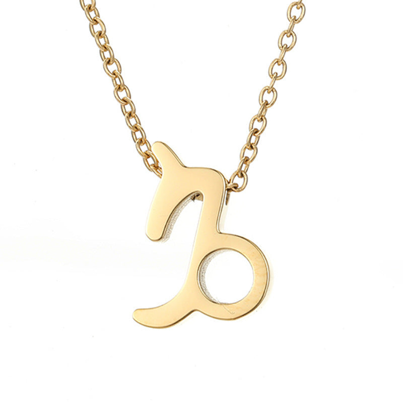 Gold Stainless Steel Zodiac Symbol Necklace – Adjustable & Timeless