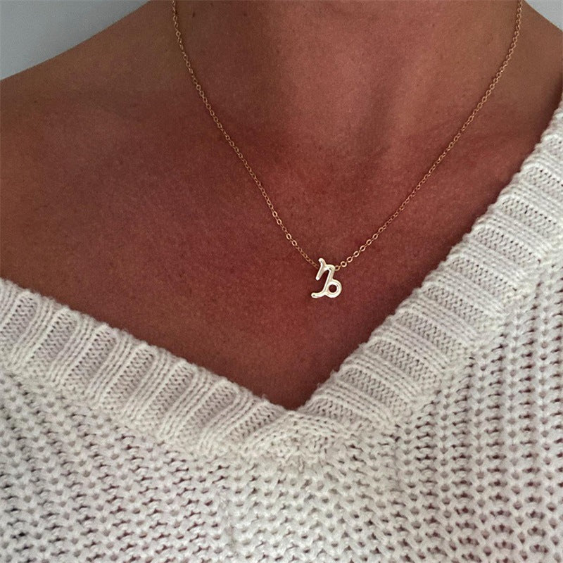 Gold Stainless Steel Zodiac Symbol Necklace – Adjustable & Timeless