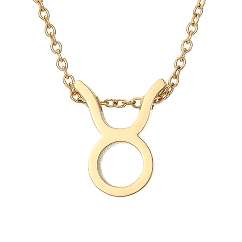 Gold Stainless Steel Zodiac Symbol Necklace – Adjustable & Timeless