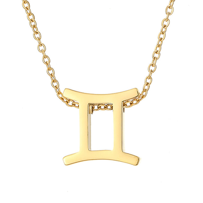 Gold Stainless Steel Zodiac Symbol Necklace – Adjustable & Timeless