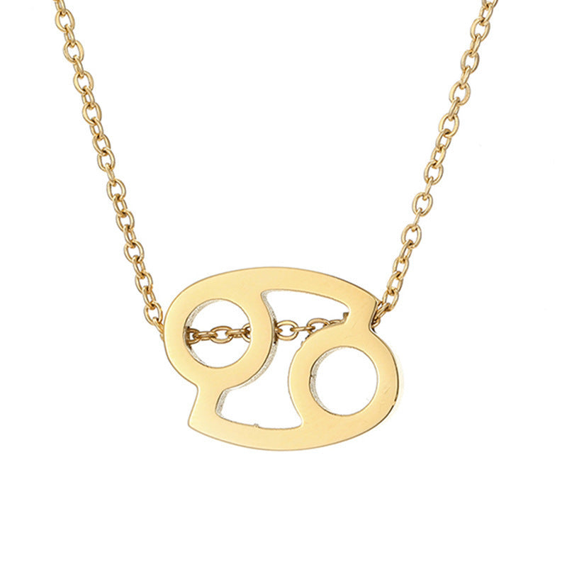 Gold Stainless Steel Zodiac Symbol Necklace – Adjustable & Timeless