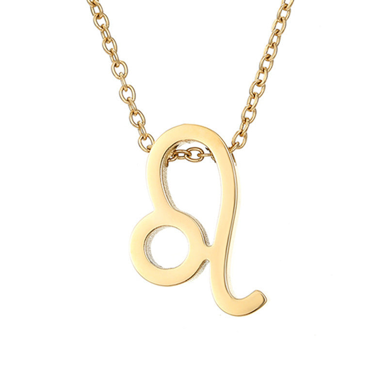 Gold Stainless Steel Zodiac Symbol Necklace – Adjustable & Timeless