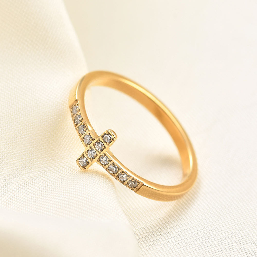 Diamond Faith Ring - Gold