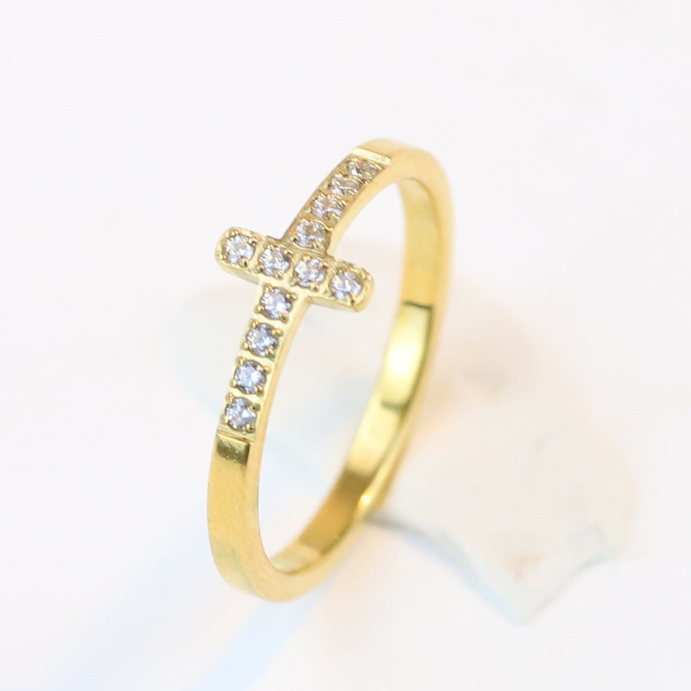 Diamond Faith Ring - Gold