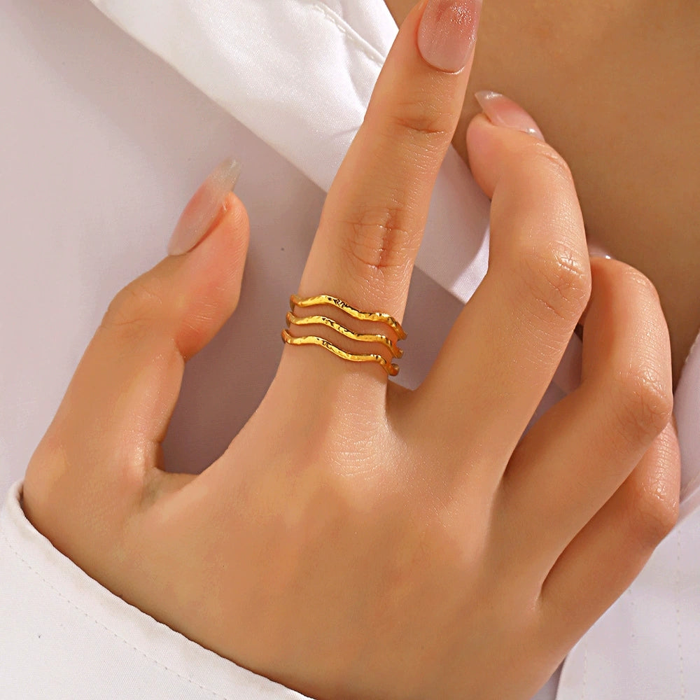 Golden Waves Ring
