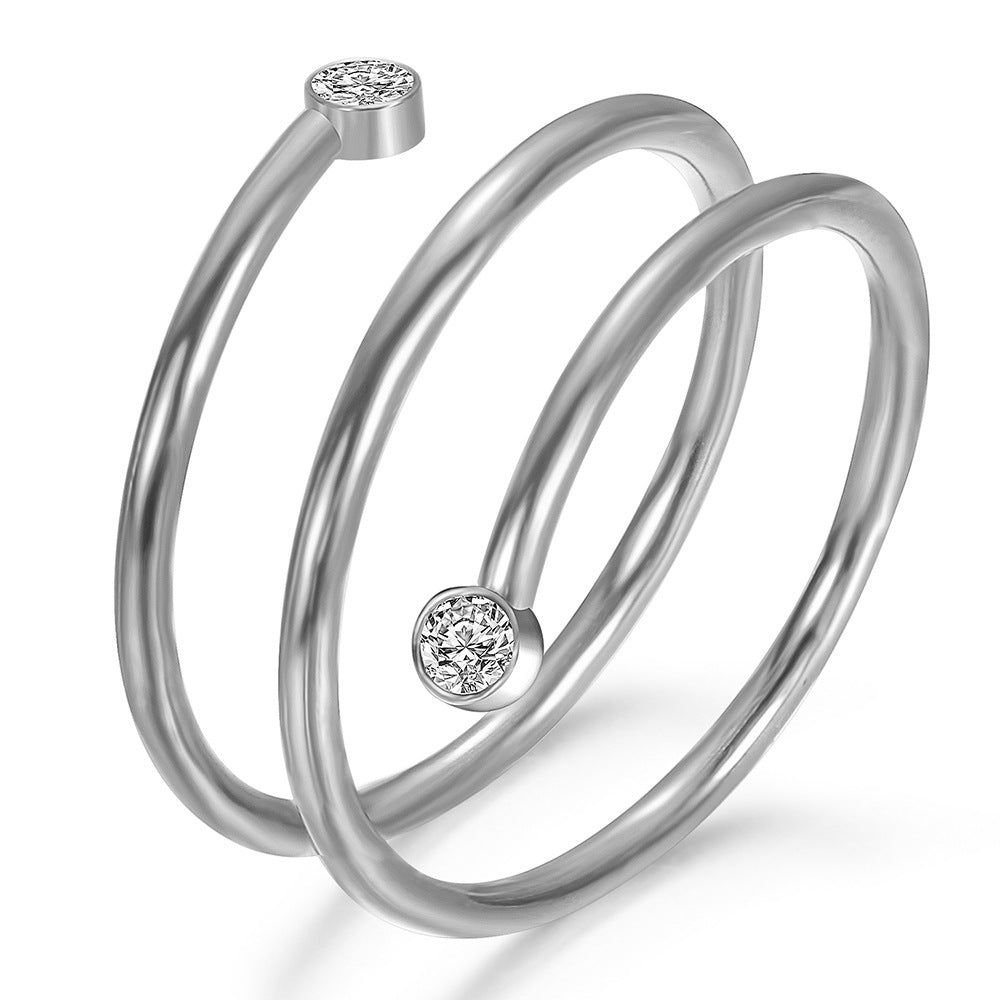 Minimalist Spiral Gemstone Ring