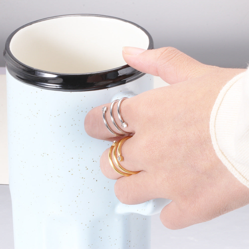 Minimalist Spiral Gemstone Ring