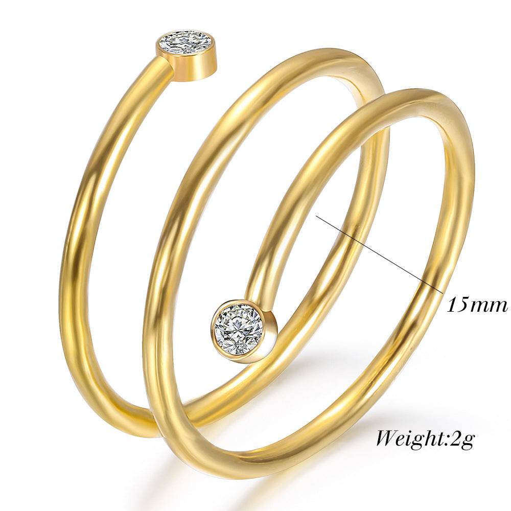 Minimalist Spiral Gemstone Ring