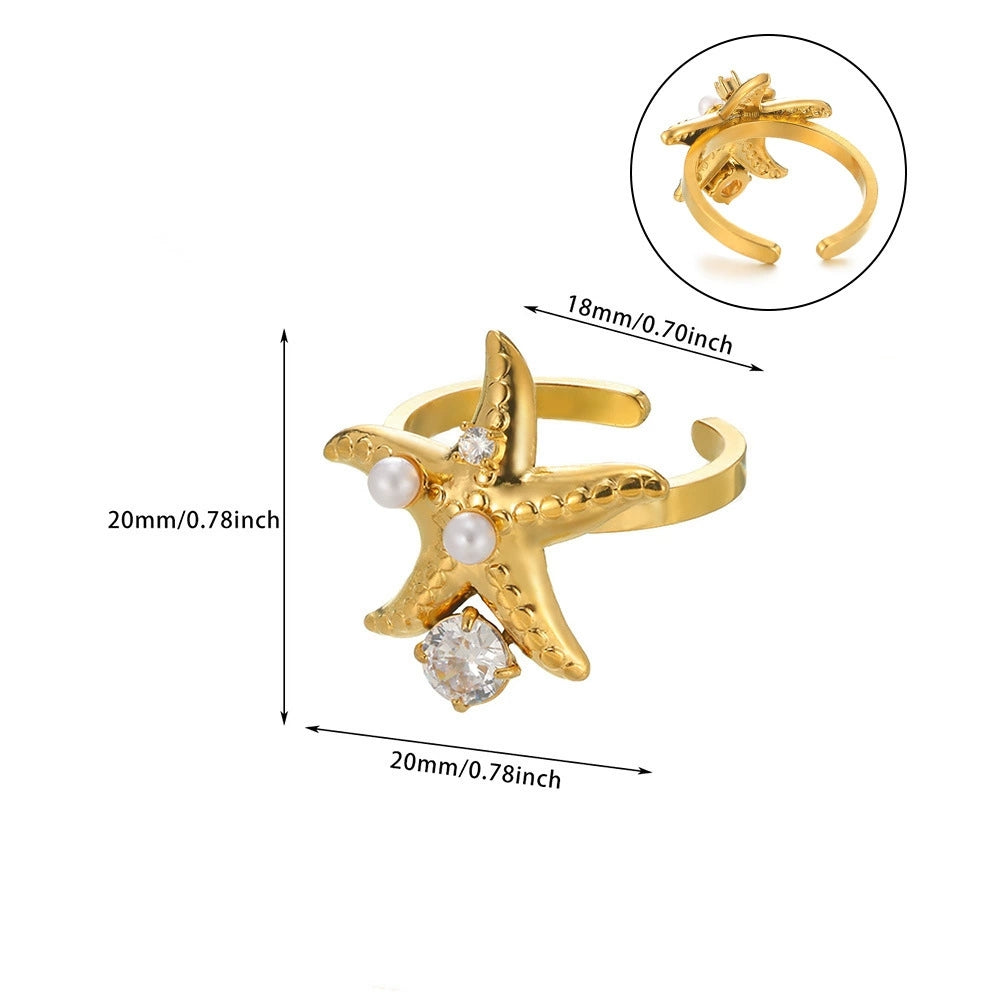 Starfish Pearl Ring