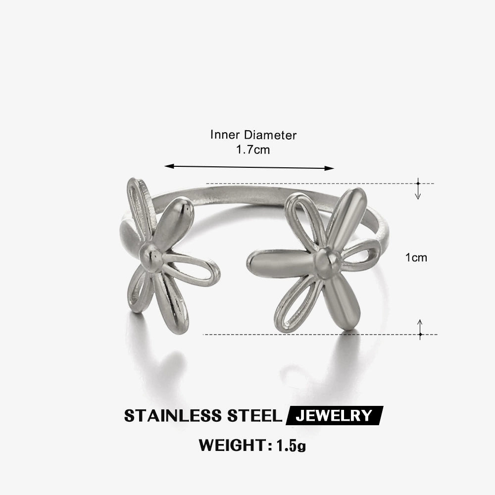 Double Daisy Open Ring