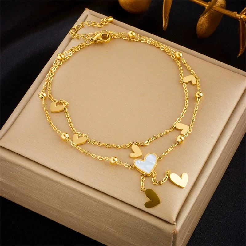 Heartstring Layered Anklet
