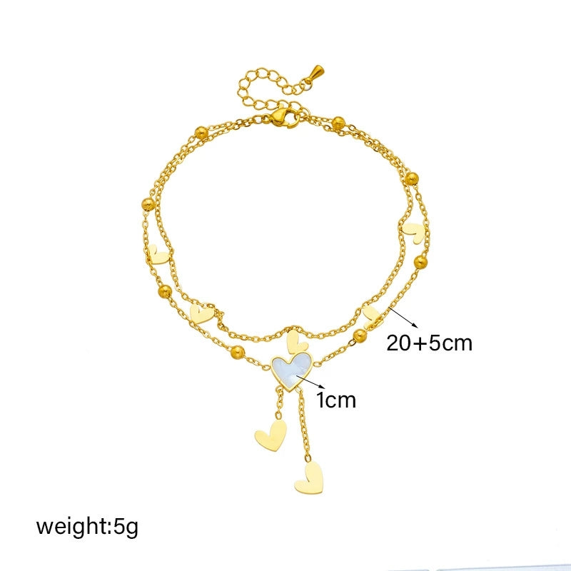 Heartstring Layered Anklet
