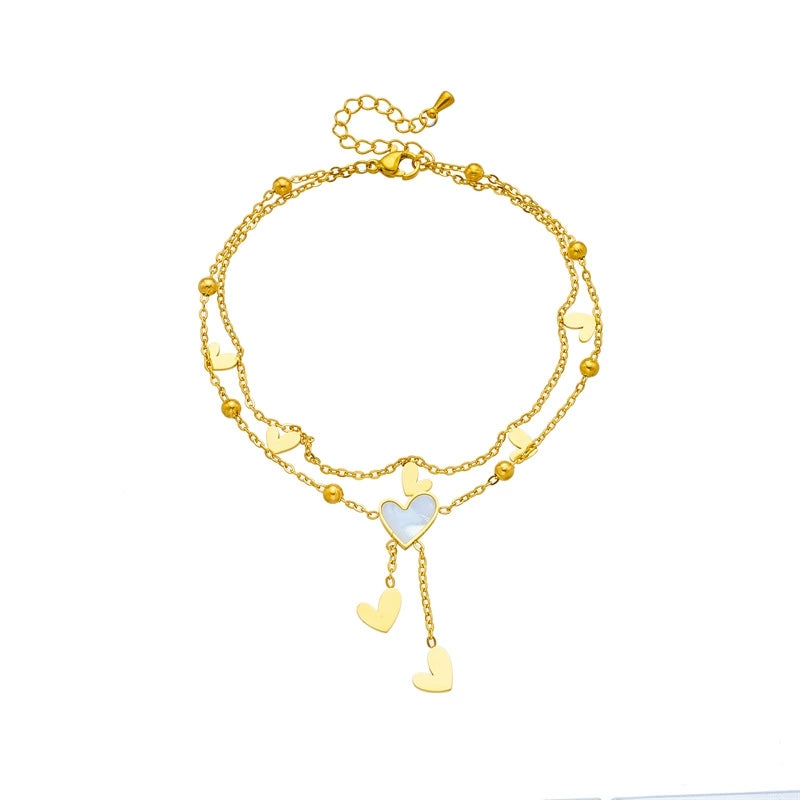 Heartstring Layered Anklet