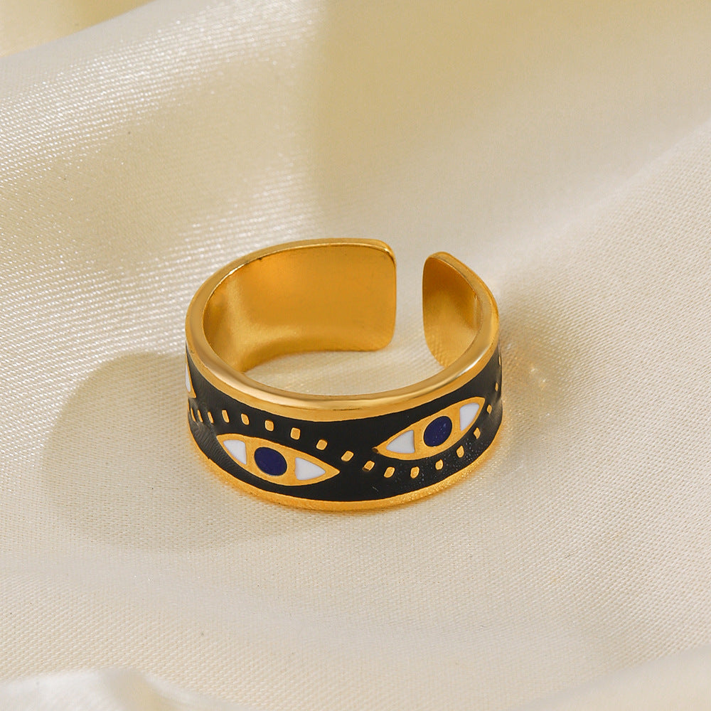 Black Celestial Evil Eye Ring
