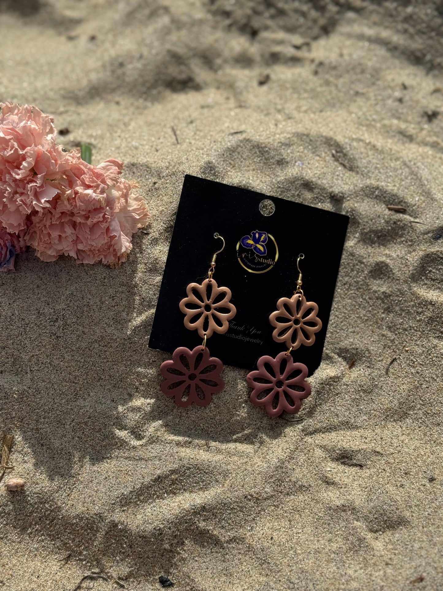 Blooming Daisy Drop Earrings - Handmade Floral Statement Jewelry