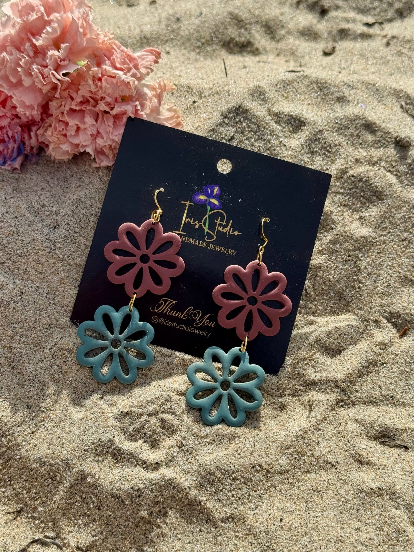 Blooming Daisy Drop Earrings - Handmade Floral Statement Jewelry