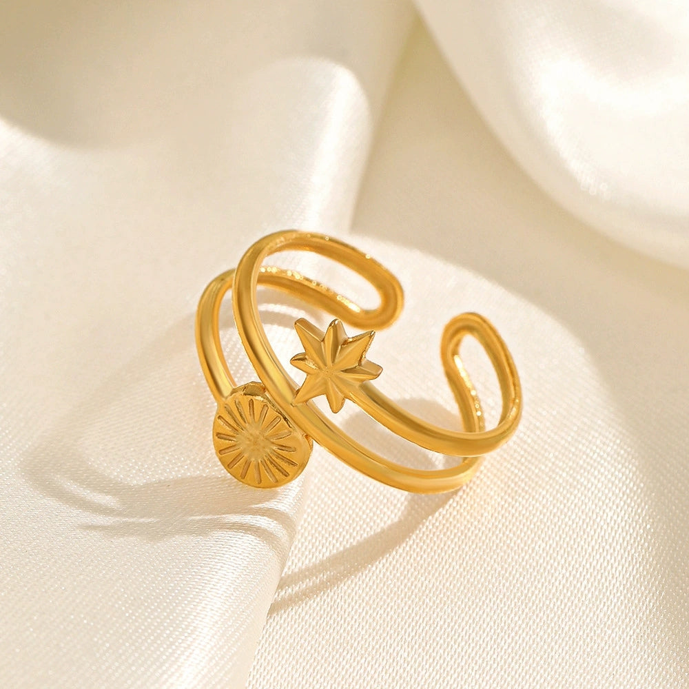 Sun and Star Wrap Ring