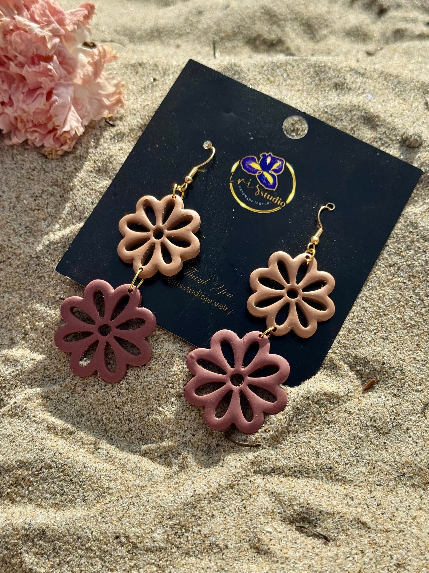 Blooming Daisy Drop Earrings - Handmade Floral Statement Jewelry
