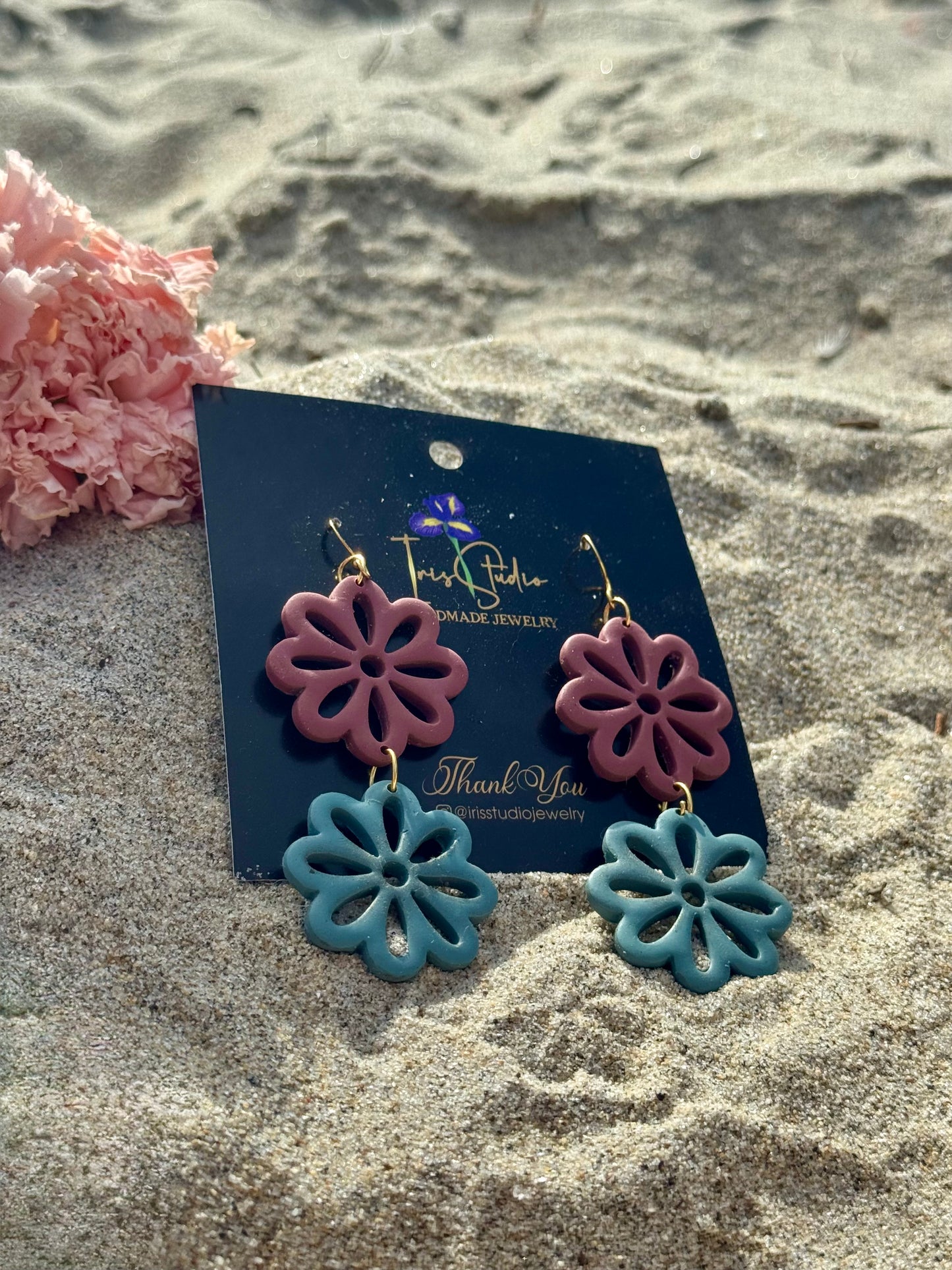 Blooming Daisy Drop Earrings - Handmade Floral Statement Jewelry