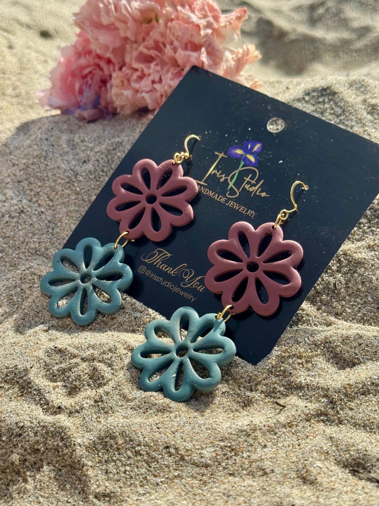 Blooming Daisy Drop Earrings - Handmade Floral Statement Jewelry