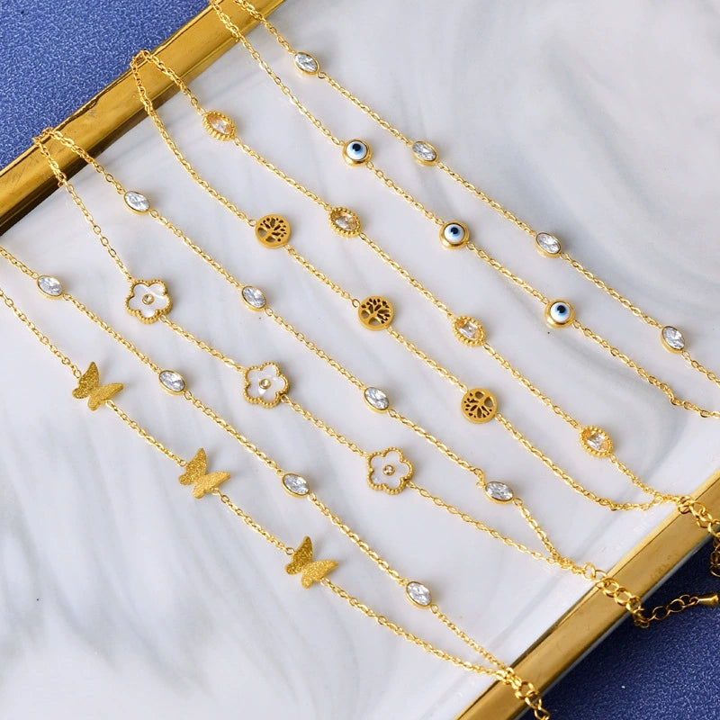 Double Chain Charm Bracelet