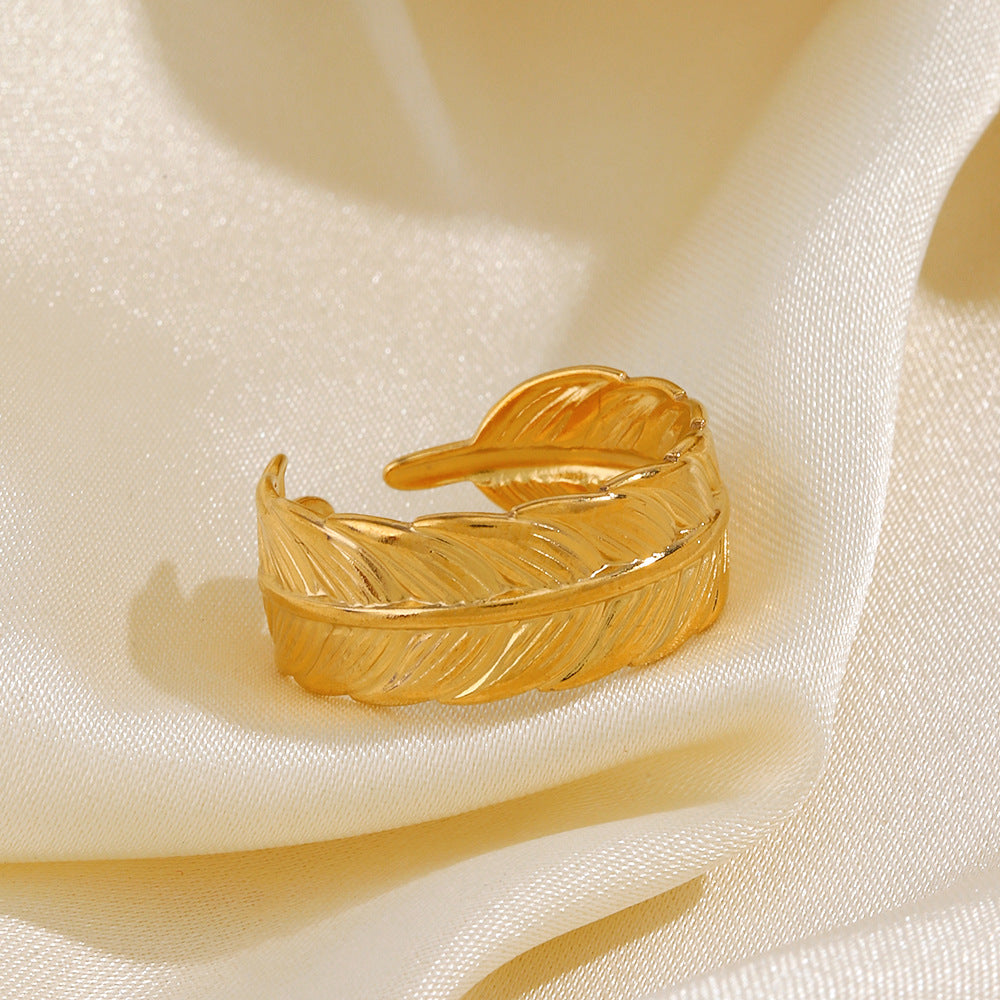 Golden Feather Ring