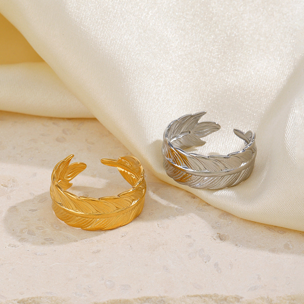 Golden Feather Ring