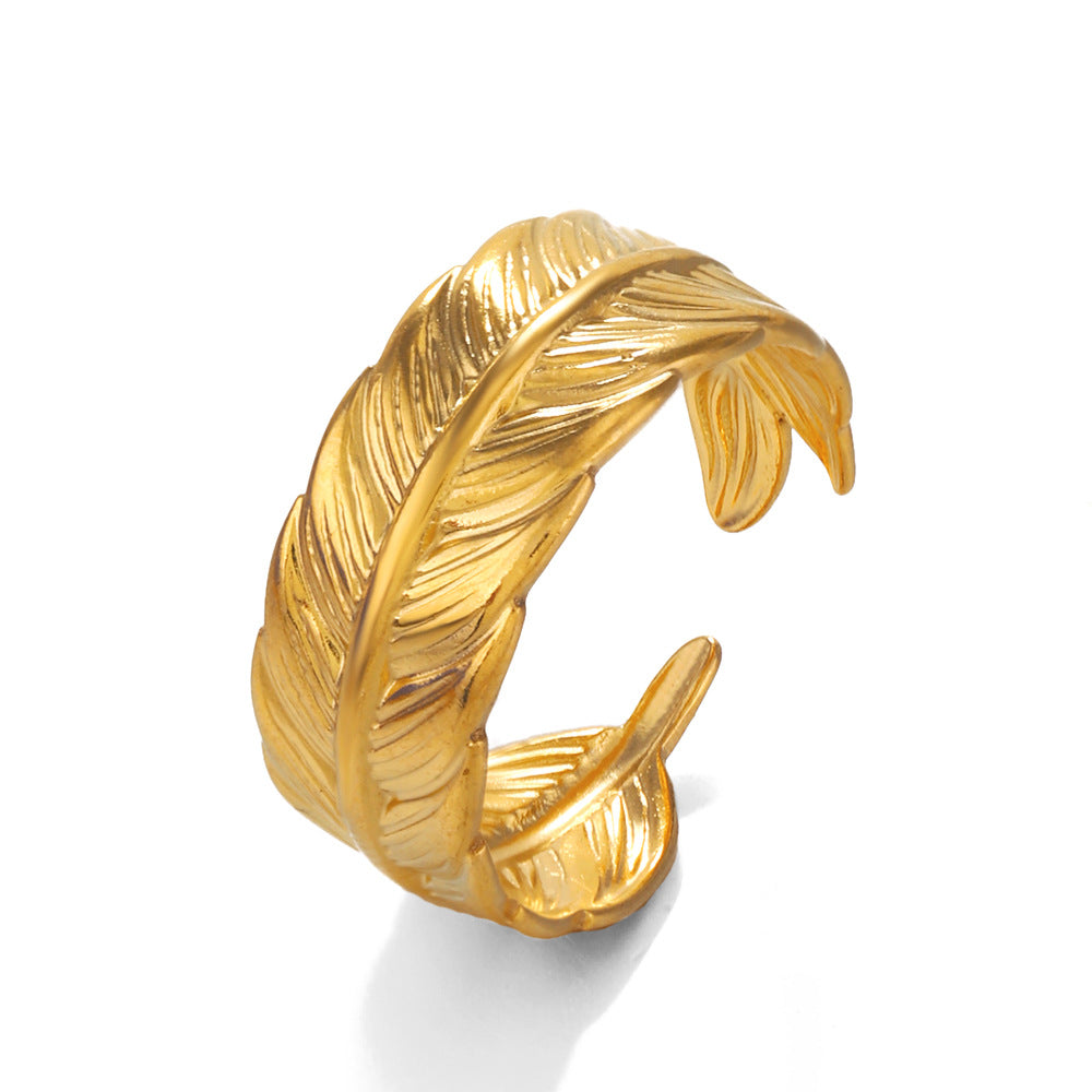 Golden Feather Ring