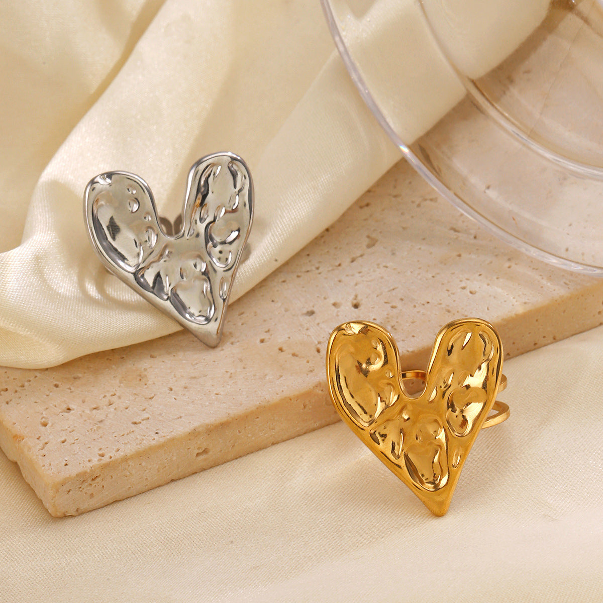 Silver Heart Cutout Ring