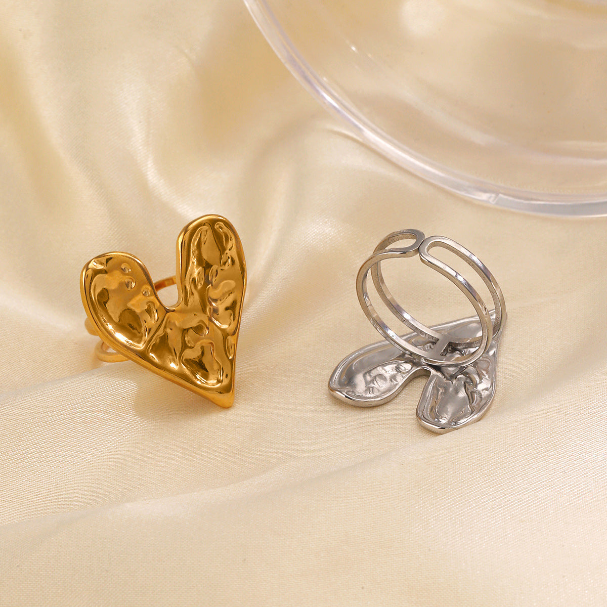 Silver Heart Cutout Ring