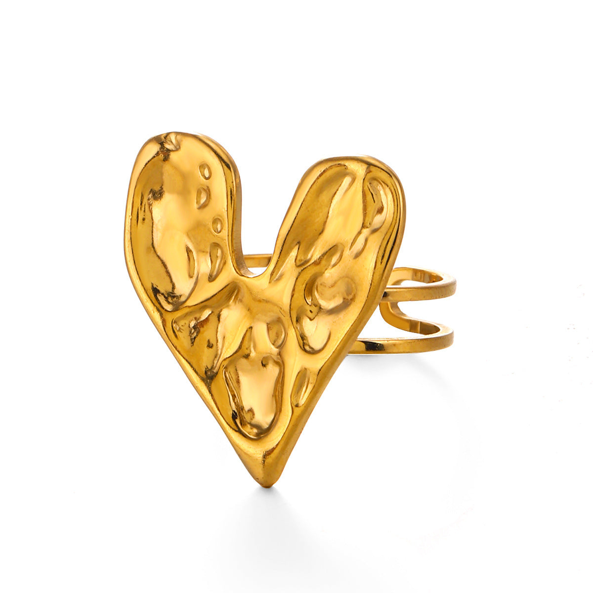 Silver Heart Cutout Ring