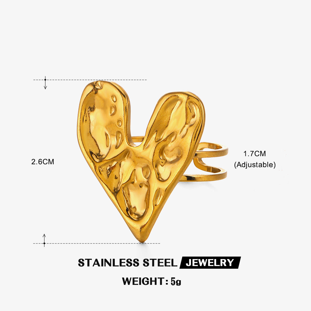 Silver Heart Cutout Ring