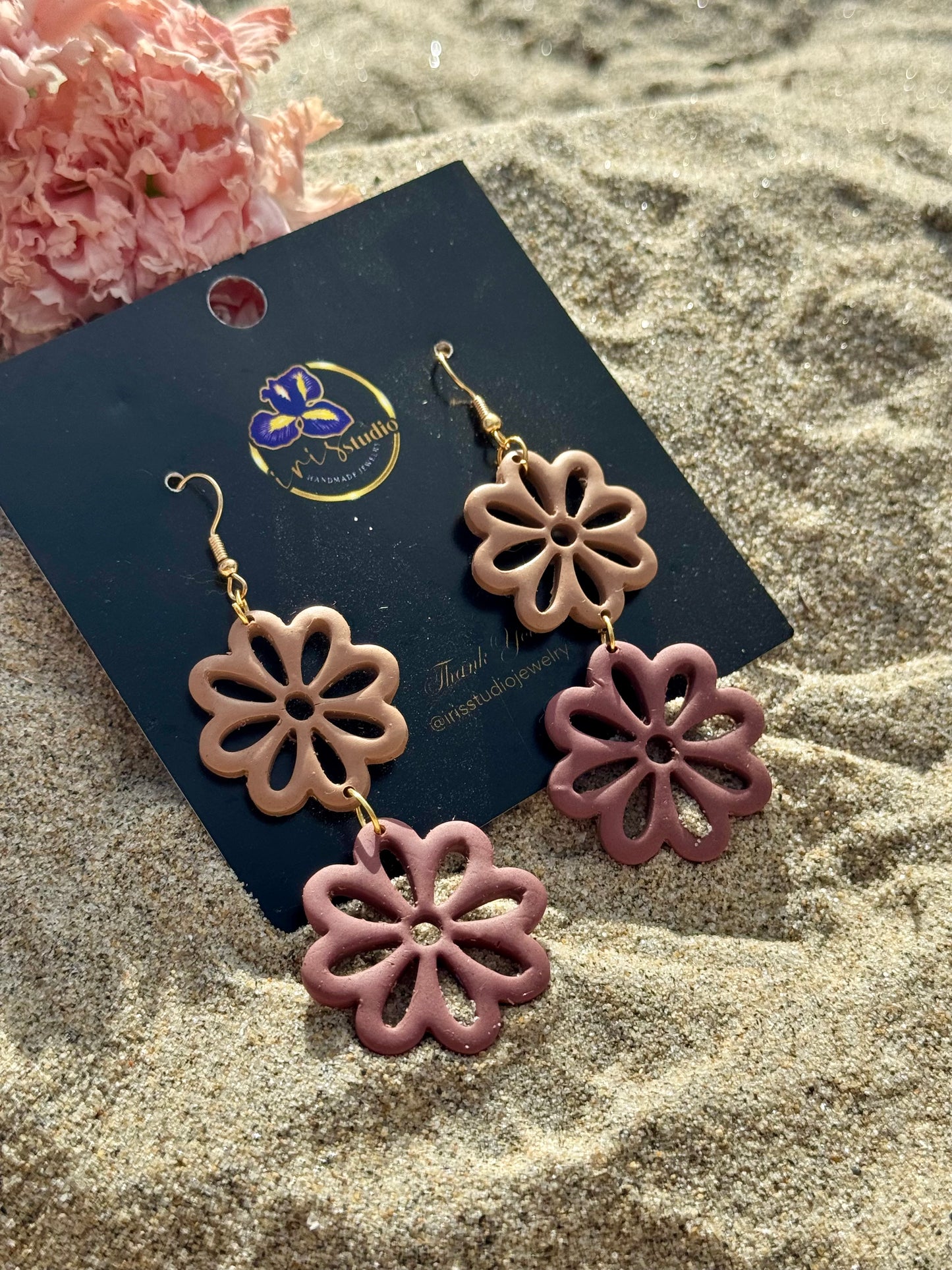 Blooming Daisy Drop Earrings - Handmade Floral Statement Jewelry