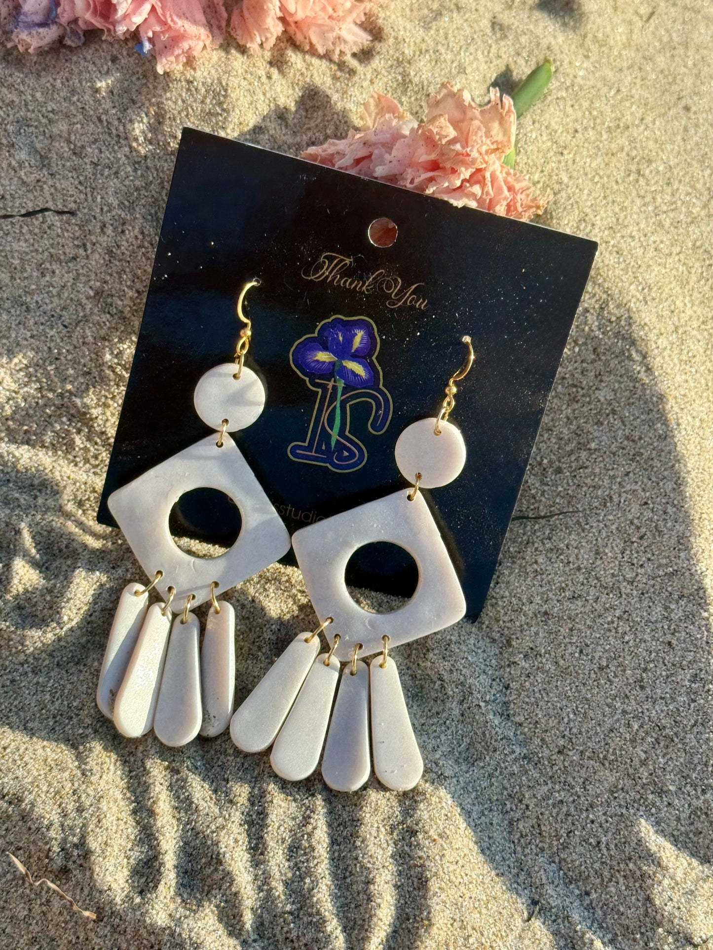 Shell Drop Earrings - Handmade Statement Jewelry