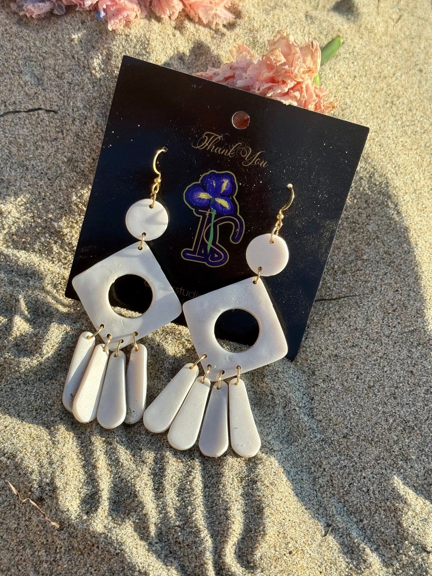 Shell Drop Earrings - Handmade Statement Jewelry