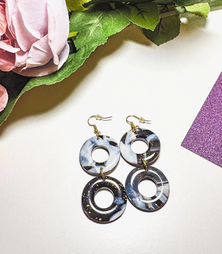 Marble Stone Polymer Clay Earrings | Handmade Statement Earrings | Polymer Clay Jewelry | Faux Marble Clay Jewelry