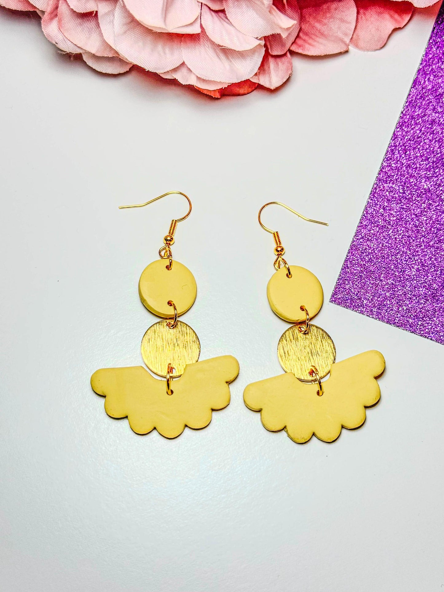 Handmade Polymer Clay Petal Earrings | Hypoallergenic Earrings | Delicate jewelry | Statement earring | Boho Statement Earrings