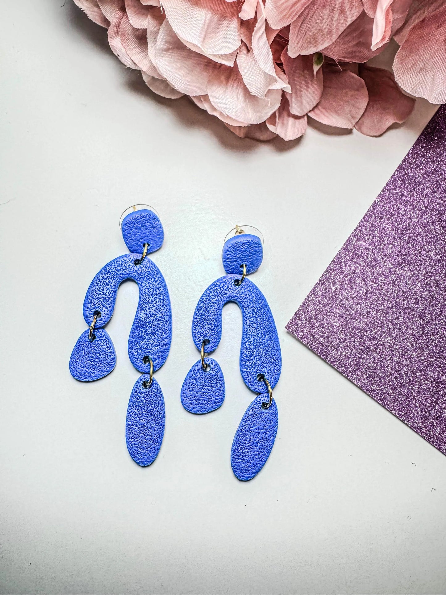 Polymer Clay Abstract Statement Earrings | Polymer Clay Earrings | Jewelry for Raves/ Boho Statement Earrings | Handmade Jewelry