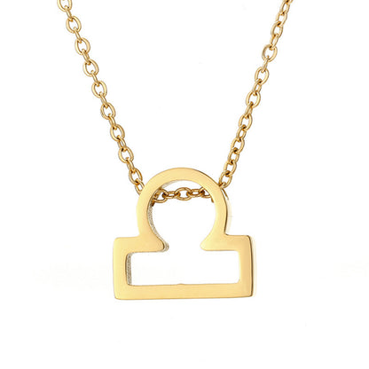 Gold Stainless Steel Zodiac Symbol Necklace – Adjustable & Timeless