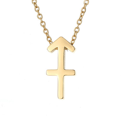 Gold Stainless Steel Zodiac Symbol Necklace – Adjustable & Timeless