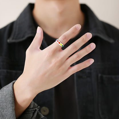Rainbow Heart Pride Ring - Silver