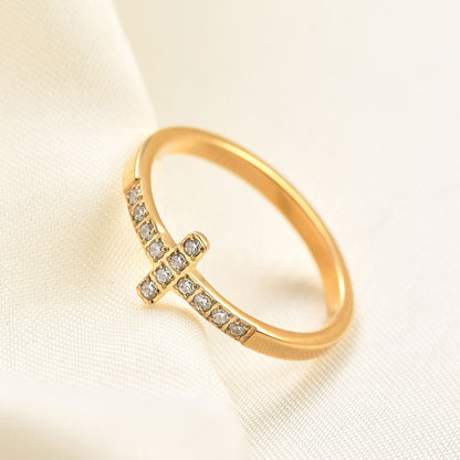 Diamond Faith Ring - Gold