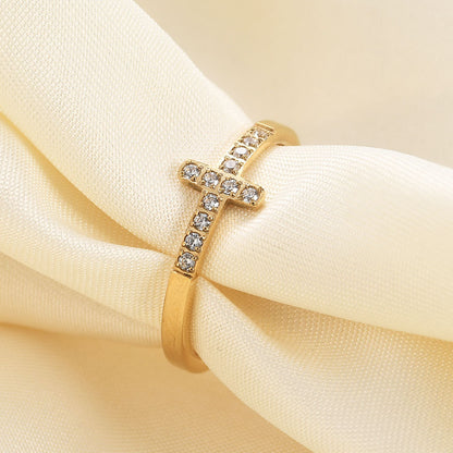 Diamond Faith Ring - Gold