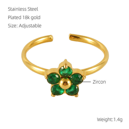 Emerald Blossom Ring