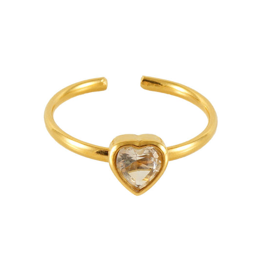 Zirconia Adjustable Love Ring