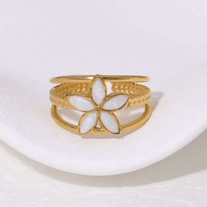 Black Petal Flower Ring