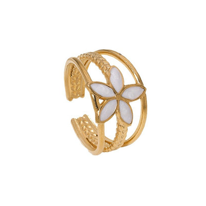 Black Petal Flower Ring